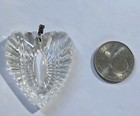 Vintage Waterford Crystal Heart Pendant Sterling Silver For Necklace Huge