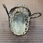 Vintage Hand-woven Baby Doll Moses Basket Hooded Bassinet Two Tone