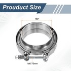 3 Inch V Band Clamp With Flange Male Female Exhaust Clamp