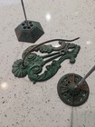 Set Of 3--vintage Cast Iron Green Receipt Paper Spike Ornate  1 Wall Hung Usa