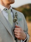  Skinny Ties For Men cotton Linen Neck Tie For Daily Dress weddings  Sage Green
