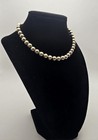 Solid Vintage Sterling Silver Taxco Beaded Necklace 14 Inches 9mm