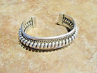 Well Made     Vintage Navajo Sterling Silver Coiled Rope Design Bracelet