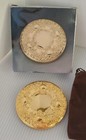 Ornate Gold Plate Intricate Compact Purse Mirror Vtg Vanity Portable Makeup 