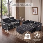 Modern Corduroy Tufted Futon Sofa Bed Grey 3-in-1 Pull-out Sleeper Loveseat