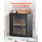 Uimoso Corner Bamboo Bread Box For Kitchen Counter wooden Storagecontainer black