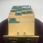 Vtg Rx Pharmacy Rolodex Card File  Alchemy Cast Brass Desktop