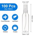100pack Spray Bottles  2 Oz 60ml Reusable Empty Mist Plastic  Transparent