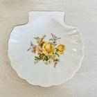 Vintage Royal Crown Vanity Set Yellow Rose Gold Trim Porcelain