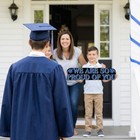 Black Blue Graduation Yard Sign Decorations 32 Inches X 8 Inches  Blackblue 