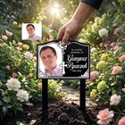 Custom Photo Grave Marker Cemetery Memorial Photo Stake Picture Sympathy Plaque
