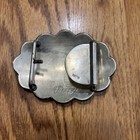 Vintage Sterling Silver Fleming Engraved Belt Buckle  Floral  Horse  Cowboy