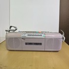 Vintage Sharp Radio Cassette Qt-50l Lavender W Cord   Strap   Box Old Electronic