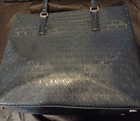 Michael Kors Navy Blue Jet Set Travel Medium Carry All Tote With Monogram Log