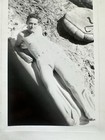 Vintage 1940s Man In Swimming Suit Beach B w Photo Snapshot