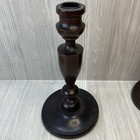 Vintage Turned Wood 2 Candlesticks Holder 9   tall Wooden Candle Rustic Decor