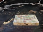 Vintage Marhill Mother Of Pearl Compact Purse W  Gold Strap Original Pouch