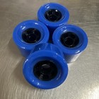 Blue Longboard Wheels Set Of 4 With Black Core