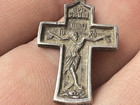Vintage Sterling Silver 925 Orthodox Cross Pendant Russia Hallmark Christian