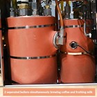 Semi-automatic Espressomachine E61 Brew Head Stainless Steel vintage Walnut Semi