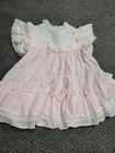 Vintage 80s Bryan Pink Ruffle Lace Dress Size 3t Toddler Girls Made Usa