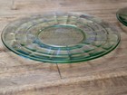 Vintage Uranium Glass Plates - 1950s Small Round Saucers Glowing Glass Decor