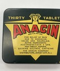 Vintage Anacin Metal Tin Box Container Analgesic Tablets 30 Tablets