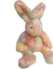 24    Russ Berrie Vtg    rainbow    Bunny Rabbit Stuffed Plush Sherbet Pastel Pink     