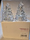 Vintage 2002 Lenox Lead Crystal Christmas Tree Salt pepper Shakers          