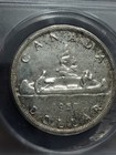 1957 Canada Canadian Silver Dollar Ms 60 Mint State 60 One Water Line Rare Coin