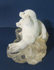 White Harp Seals Figurine Lucite Base Shelf Decor Atlantic Artic Ocean