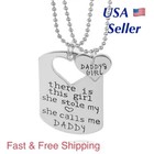 Daddy s Girl Heart Pendant Necklace 2 Pieces Set Father Dad Daughter 20    N110