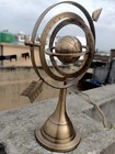 11  Antique Brass Armillary Sphere W  Arrow     Nautical Maritime Engraved Globe