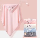 100  Cotton Baby Towel With Head Cover  4 Animal Shape And 4 Colors Available 