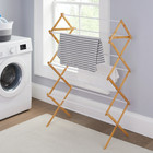Mainstays Space-saving Collapsible Bamboo Laundry Clothes Drying Rack