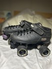 Riedell R3 Roller Skates Mens 7 Womens 8   Vtg Carrera Speed Wheels   Black
