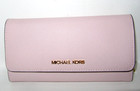 Michael Kors Jet Set Travel Large Trifold Wallet Powder Blush Signature Nwt  228