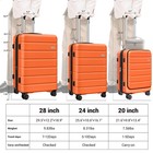 Keytang Smileline Lightweight Hardside Luggage 3pc Set bonus Makeup Bag orange