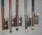 Large Lot Of Antique Violin Bows Ebony Mother Of Pearl Inlays