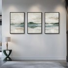 Framed Abstract Landscape Wall Art  Set 16  W X 24  H X 3pcs Tranquil Lakeview