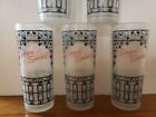 Set Of 6 1950 s Early Times Bourbon Whiskey Frosted Sesqui Special Glasses
