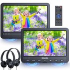 2x 10 5  Dual Screen Portable Dvd Player Car Backseat Headrest Media Usb Headset