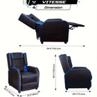 Vitesse Gaming Recliner Chair Purple Black Ergonomic Movie Theater Seating Plush