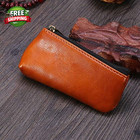 Leather Tobacco Pouch Bag Portable Zippered Pu Case Holder For Preserving