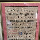 Pair Framed Illuminated Gregorian Chant Music Manuscript Pages Medieval Style