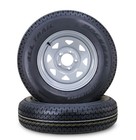 2 Rockman Trailer Tire Assembly St175 80r13 6-ply Silver Spoke Rim 5 Lug On 4 5 