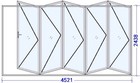 Aluminum Bi-fold Patio Sliding Folding Door    Various Sizes 