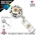 Rhinestone Windmill Snap Button Badge Reel  Retractable Id Holder  Snap Clip