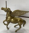Vintage Solid Brass Pegasus Flying Horse 12    Tall 6 Lbs  Great Desktop Display