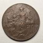 1916 France 10 Centimes Coin Currency Circulated Vg Condition Free Shipping 